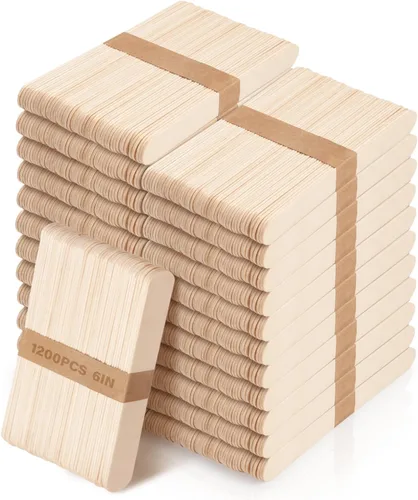 Miniatura 8 de 1200 palitos de madera para manualidades, palitos de helado de madera natural de 4.5 pulgadas de largo para manualidades de bricolaje de madera