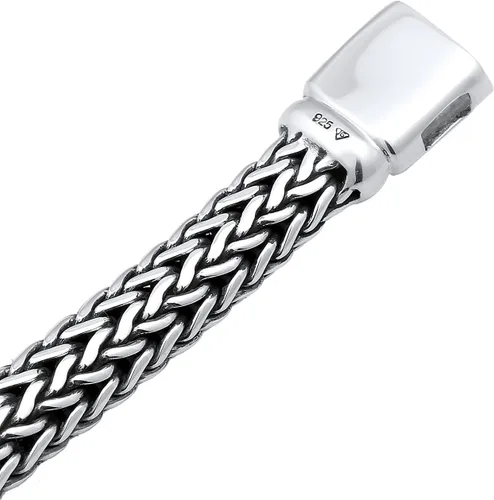 Miniatura 4 de kuzzoi Pulsera redonda bizantina de plata de ley 925 para hombre, longitud 7,48 pulgadas - 9,05 pulgadas, ancho 0,35 pulgadas, 1.87 onzas