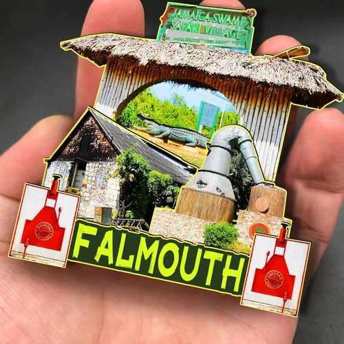 Miniatura 4 de Imán de madera de Falmouth Jamaica 3D para nevera, recuerdos coleccionables, decoración hecha a mano, artesanías, 2