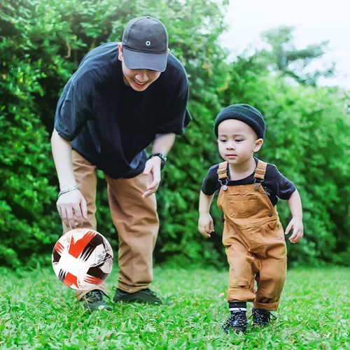 Miniatura 6 de Balón de fútbol tamaño 3 4 5 cuero suave anti explosión práctica entrenamiento niños niñas adultos con aguja de bomba