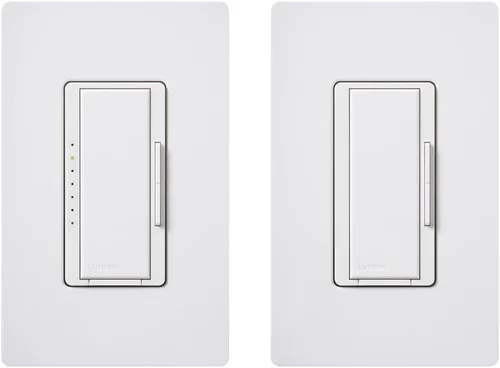 Lutron Maestro MAW-603RH-WH, interruptor de atenuación con atenuador de intensidad auxiliar, incandescente de 600 vatios, monopolo/3 vías, color