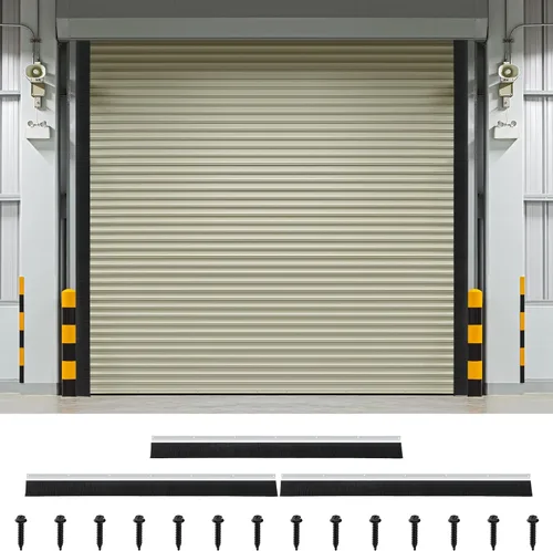 Miniatura 10 de DoubleFill Sello de cepillo de garaje enrollable de 3 pulgadas para la parte superior, sello de cepillo de nailon resistente de 16 pies de largo