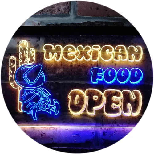 Miniatura 12 de ADVPRO Letrero de neón LED de doble color, barra de cactus de comida mexicana, azul y rojo, 12 x 8.5 pulgadas st6s32-i0101-br