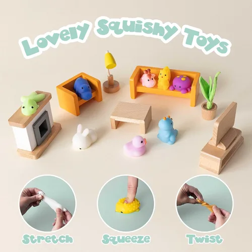 Miniatura 7 de BONNYCO Mochi - Juguetes esponjosos a granel para niños, paquete de 80 bolsas de regalos para niños de 3-5, 4-8, regalos de devolución para fiesta