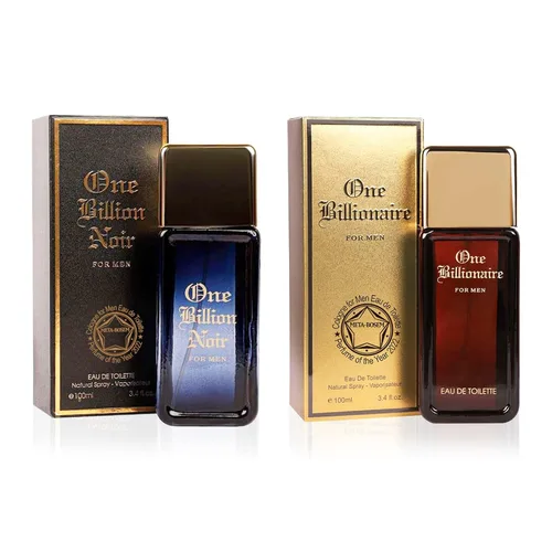 One Billionaire+One Billion Noir Colección de colonia para hombre, Eau de Toilette en espray natural, aroma fresco, juego de regalo navideño