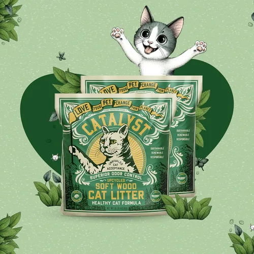 Catalyst Arena para gatos de madera suave natural (paquete de 2, bolsas de 10 libras) – Control superior del olor, fuerte aglomeración, bajo polvo y