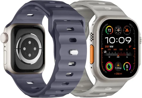 Miniatura 12 de Correa deportiva compatible con Apple Watch Ultra 2 Band de 1.929 in 1.811 in 1.772 in 1.732 in 1.654 in para hombres, correas de silicona suave