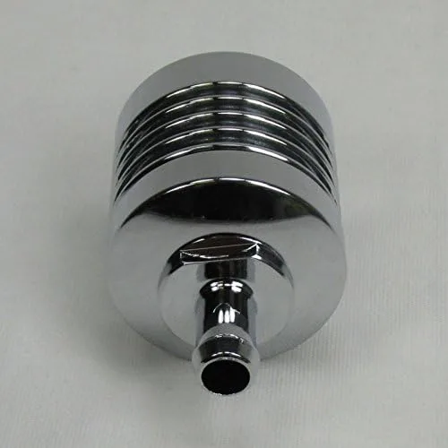 Miniatura 3 de Filtro de combustible de aluminio cromado Billet Hi-FLOW para uso con manguera de combustible de 5/16 pulgadas de diámetro interior, pantalla