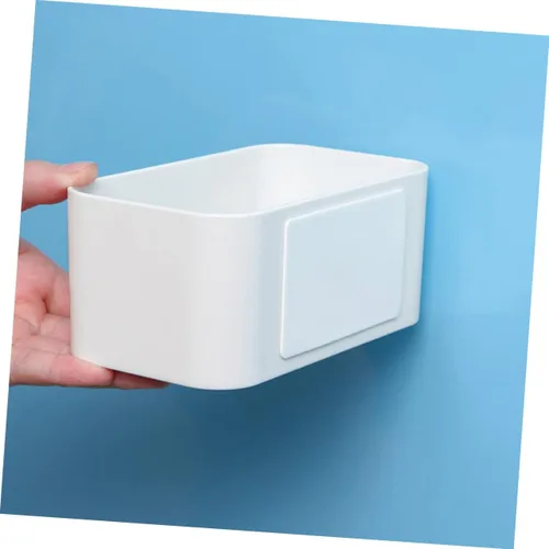 Miniatura 7 de Estante de almacenamiento montado en la pared, paquete de 4 contenedores flotantes adhesivos sin perforaciones, organizador compacto