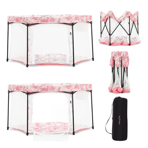 Miniatura 3 de Dream On Me Onyx - Corralito para bebé, puerta de acceso con cremallera, laterales de malla transpirable, colchón acolchado suave y cómodo, diseño
