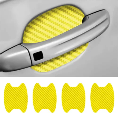 Miniatura 30 de 8 unidades de calcomanías para manija de puerta de coche, protector antiarañazos de fibra de carbono para taza de puerta de coche, película