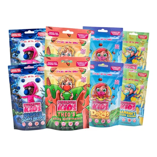 Miniatura 23 de Bubblegum Kids Hannah's Frozen Banana - Goma de mascar sin azúcar Relleno de calcetines, dulces navideños, recuerdos de fiesta, goma de mascar sin