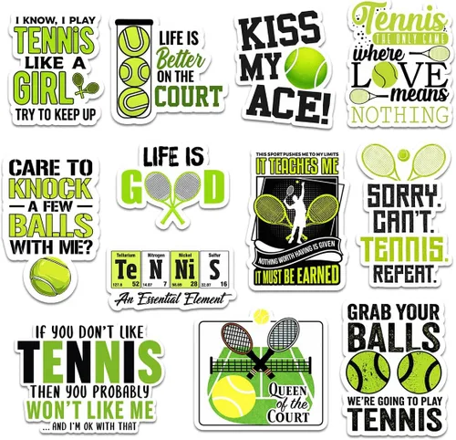 Miniatura 10 de Juego de calcomanías de tenis de pádel (10 unidades, 3 pulgadas), regalo para padres, amigos, hermanos, hermanas, jugadores de pádel, amantes