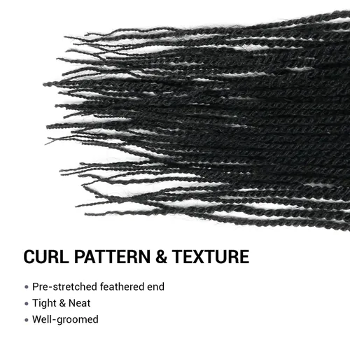 Miniatura 7 de AU-THEN-TIC Cabello senegalés con trenzas de ganchillo de 22 pulgadas, paquete de 2 paquetes de 40 mechones por paquete, extensiones de cabello