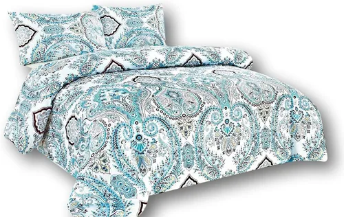 Miniatura 12 de Tache - Funda de edredón floral colorida color aguamarina, Mariposa de las Maravillas - Lujoso algodón reversible con cremallera y lazos
