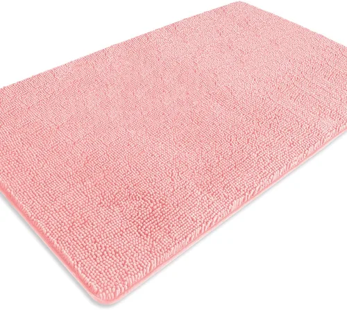 Miniatura 378 de Alfombra de baño pequeña de 12 x 18 pulgadas, lavable y absorbente, antideslizante, alfombra de baño de felpilla gruesa y suave para baño, ducha