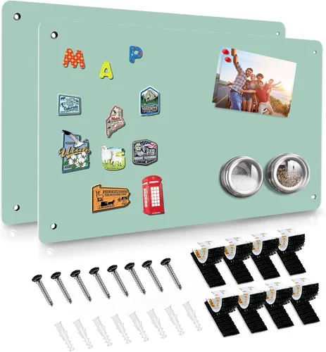 Miniatura 11 de Pizarra magnética negra, tablero de anuncios magnético de 17.5" x 11.4" para mostrar notas magnéticas, poesía, fotos, adecuado para pared