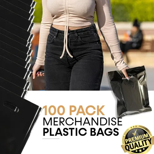 Miniatura 3 de Bolsas de mercancía de plástico MMSBAGS para venta al por menor, con asas troqueladas, fuertes, resistentes al desgarro, diferentes tamaños