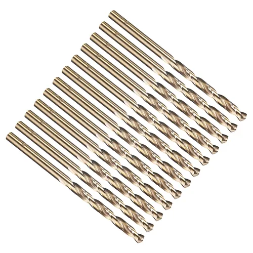 Miniatura 174 de PATIKIL Broca Jobber de 0.039 in, vástago recto M35 cobalto 5% acero de alta velocidad 135° acabado dorado para metal duro de acero inoxidable - 2