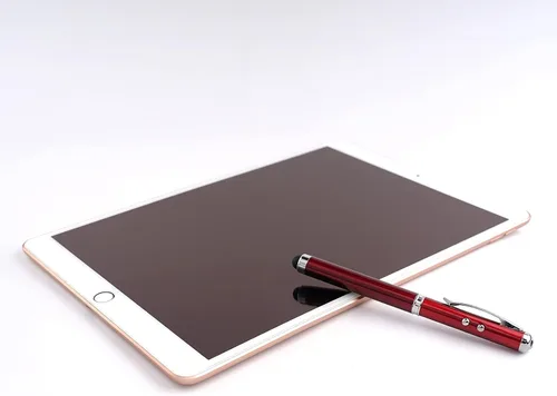 Miniatura 4 de Bolígrafo multifunción de metal, lápiz capacitivo para pantalla táctil, linterna con luz blanca, regalos creativos de Navidad y cumpleaños (2 rojos)