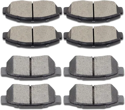 SCITOO Kits de pastillas de freno de cerámica D465 D374 Reemplazo delantero y trasero para Acura CL 1997-1999, para Honda Civic 2002-2003 200-2011,