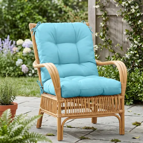 Miniatura 7 de EAGLE PEAK Cojín Acolchado para Silla de Exterior/Interior para Asiento/Respaldo, Juego de 1, 42'' x 21'', Azul Claro