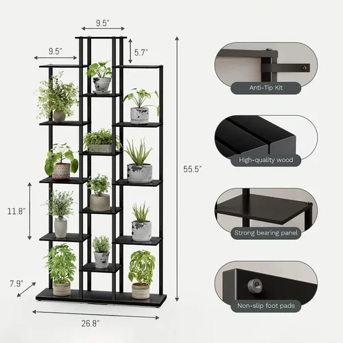 Miniatura 2 de DGSANDGO Estantería de 5 niveles para espacios pequeños, resistente y compacta para sala de estudio/dormitorio, estante de almacenamiento de madera