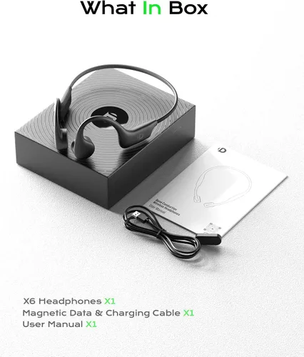 Miniatura 8 de DEMICEA Auriculares deportivos de oído abierto, auriculares inalámbricos de conducción ósea de silicona suave, graves potentes, duración de 10
