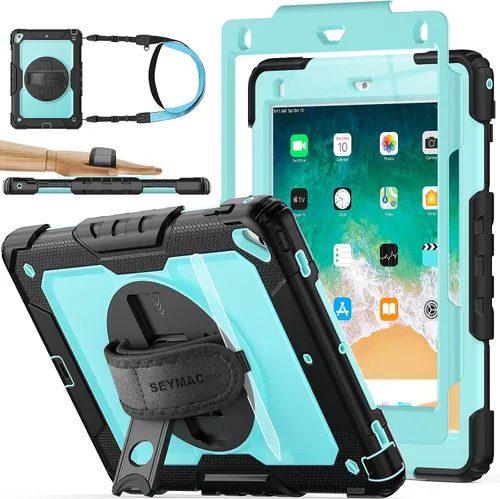 Miniatura 9 de SEYMAC stock Funda para iPad de 6ª / 5ª Generación Funda/Air 2 / Pro de 9.7 pulgadas, Protección Resistente con Protector de Pantalla, con Soporte