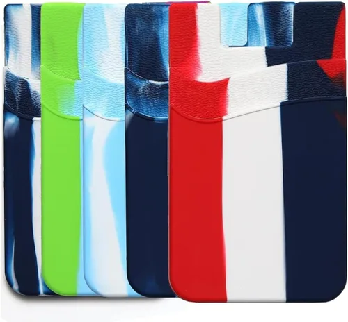 Billetera de silicona para teléfono, soporte para tarjetas para la parte posterior de la funda del teléfono, cartera de identificación/tarjeta de