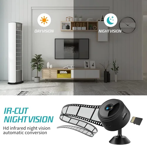 Miniatura 4 de Cámara oculta espía con audio/video. Cámara WiFi HD 1080P - Mini cámara de niñera con visión nocturna y detección de movimiento - Cámaras