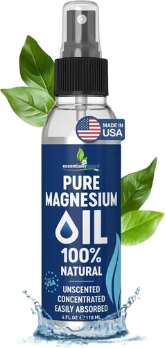 Espray de aceite de magnesio puro 4oz - Espray tópico de magnesio de fuerza extra para dormir - Menos picazón - Menos escozor - 100% aceite natural