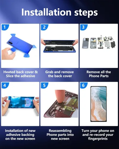 Miniatura 6 de Reemplazo de pantalla OLED para Samsung Note 10 Plus 5G con marco y sensor de huellas dactilares, incluye kit completo de herramientas y guía