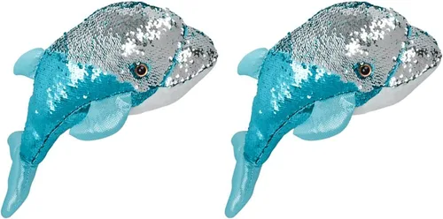 Miniatura 8 de ArtCreativity Peluche de delfín con lentejuelas, 1 unidad, delfín de peluche suave con lentejuelas que cambian de color, lindas decoraciones