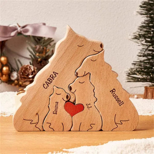 Miniatura 13 de Pies de bebé de madera personalizados con nombres de familia, We are One, rompecabezas de nombres de miembros de la familia personalizados, regalos