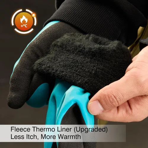 Miniatura 3 de COOLJOB Guantes impermeables de invierno para congelador para trabajar en jardinería, pesca, trabajador de construcción, doble revestimiento de goma