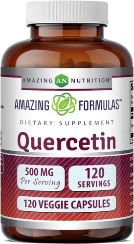 Miniatura 6 de Amazing Formulas Quercetina 500mg 120 cápsulas vegetales Suplemento – Sin OMG – Sin gluten – Apoya la salud y el bienestar general