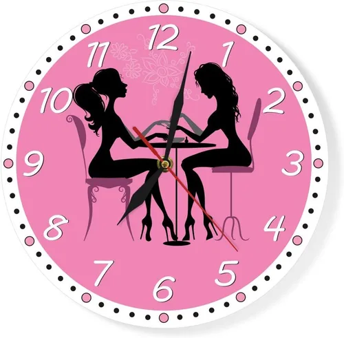 Miniatura 8 de The Geeky Days Reloj de pared personalizado para salón de manicura, salón de uñas, spa, silencio, cuarzo, obras de arte, pedicura, arte de uñas