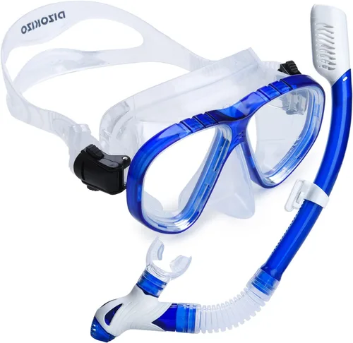 Miniatura 9 de Snorkel Set Wide-View Adult Snorkeling Scuba Gear, Professional Snorkel Goggles Anti-Fog Diving Mask, Anti-Leak Swim Goggles and Dry Top Snorkel for
