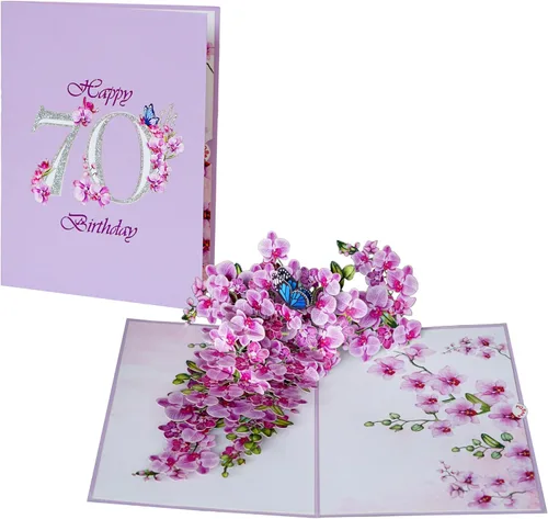 Miniatura 25 de Tarjetas de cumpleaños 3D de flor de cerezo para mujer, tarjeta desplegable para el día de la madre, aniversario 3D, día de San Valentín, regalos