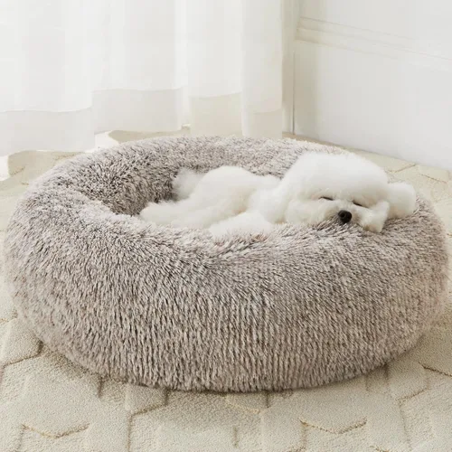 Miniatura 10 de WNPETHOME Cama Calmante para Perros Cama para Gatos Dona, Cama de Mascotas de Piel Sintética Auto-Calentable Dona Abrazadora, Cómodas Camas Redondas