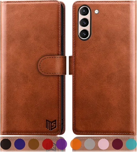 Miniatura 9 de SUANPOT Funda tipo cartera para Samsung Galaxy S21 FE con bloqueo RFID, soporte para tarjetas de crédito, de piel sintética, con tapa para teléfono