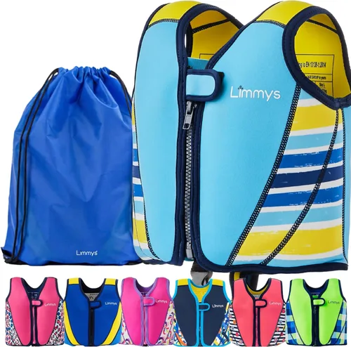 Limmys Chaleco de natación para niños pequeños y niños, ayuda de natación de flotabilidad ajustable, certificado de seguridad CE, diseño galardonado