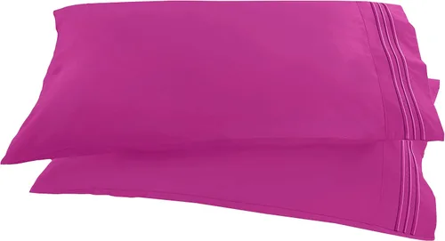 Miniatura 20 de Elegant Comfort ® Diseño de Cadena de 1500 Hilos, Calidad Egipcia de Lujo, Sedoso, Suave, Resistente a Arrugas y Decoloración, 2 Fundas de Almohada