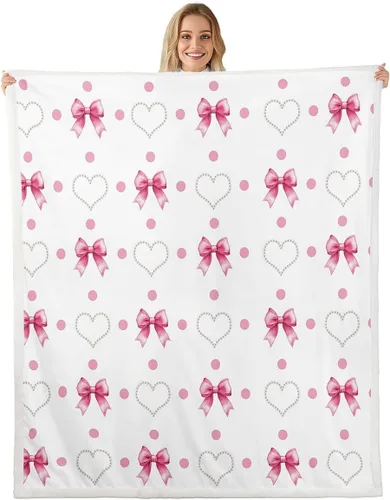Miniatura 9 de Manta de cama con estampado de corazones de lazo, manta de felpa de grafiti dibujada a mano para decoración rústica del hogar, manta de franela
