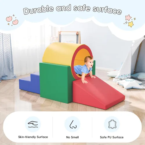 Miniatura 4 de TOLEAD Túnel/Rampas de Espuma para Trepar, Juego de Actividad de Espuma para Trepar y Arrastrarse para Niños Pequeños y Niños, Equipo de Gimnasio