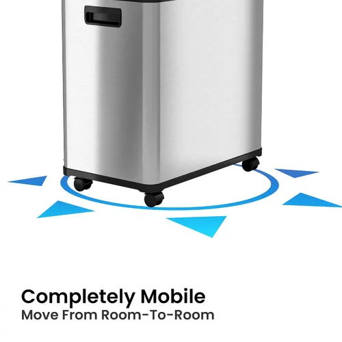 Miniatura 4 de iTouchless Bote de basura de cocina con sensor 2.0 de 16 galones, con doble compartimiento, con ruedas, de acero inoxidable, automático, de 8
