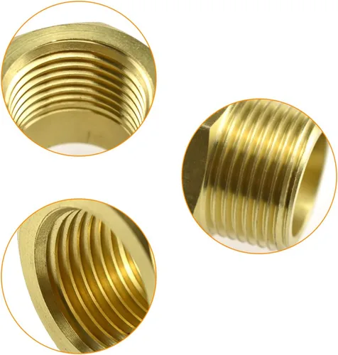 Miniatura 3 de SDTC Tech Paquete de 2 adaptadores reductores de buje de latón rosca macho NPT de 3/4 pulgadas a accesorios de tubería de rosca hembra NPT de 1/2