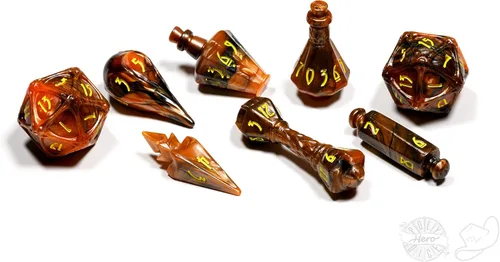 Miniatura 7 de PolyHero Wizard Dice Set – Acid Splash Polyheadral Shaped Dice for D&D & RPG - Role Playing Games 8-Piece Themed Set, Unique Gift for Tabletop