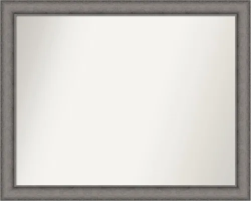 Miniatura 360 de Amanti Art Espejo de pared personalizado no biselado (24.5 x 24.5 pulgadas), marco gris marrón alta, varios tamaños personalizados, espejo de baño